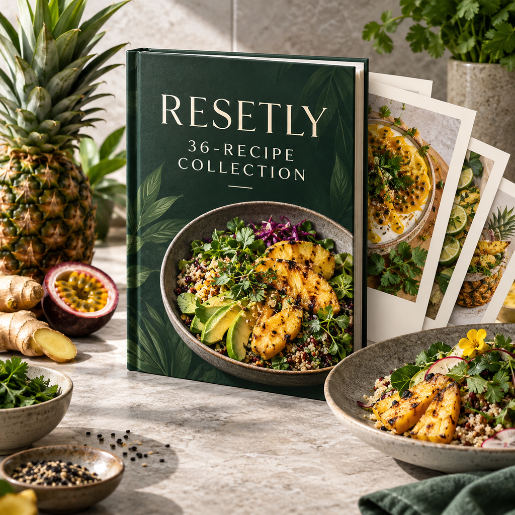 RESETLY 36-Recipe Collection premium cookbook mockup