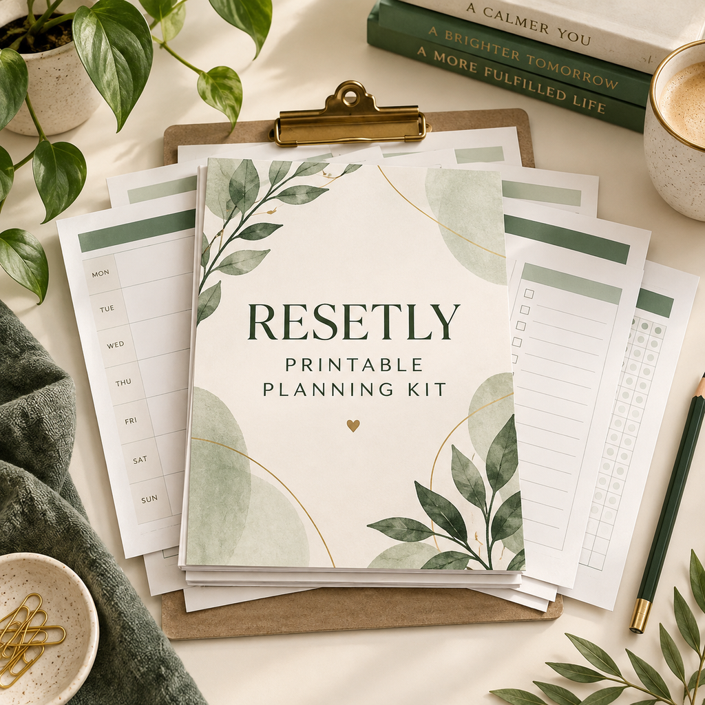 RESETLY Printable Planning Kit premium stationery mockup