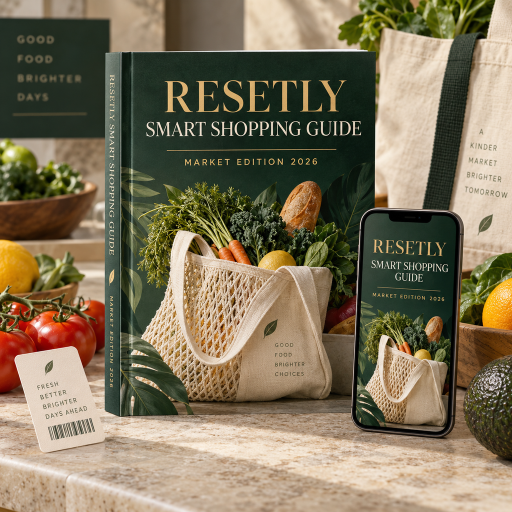 RESETLY Smart Shopping Guide Market Edition 2026 premium mockup