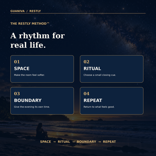 The RESTLY Method: Space, Ritual, Boundary, Repeat.